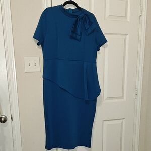 Chic Asymmetrical Blue Dress
